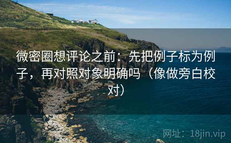 微密圈想评论之前：先把例子标为例子，再对照对象明确吗（像做旁白校对）